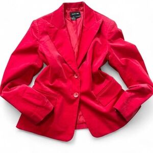 Vintage Red Velvet Blazer